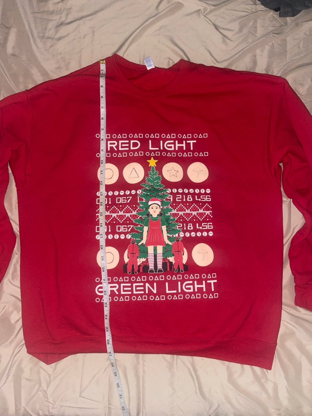 Red Light Green Light Graphic Red Women's Holiday Sweatshirt